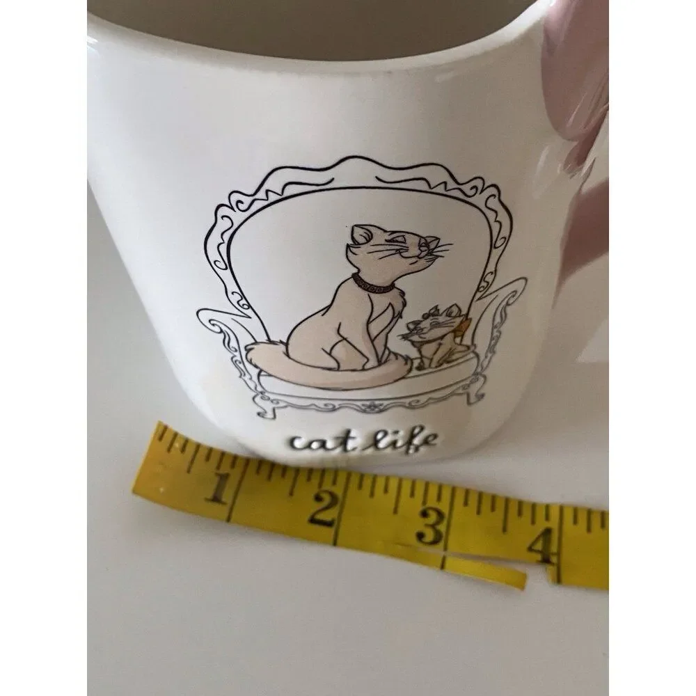 Rae Dunn Disney Aristocats‎ Duchess & Marie Cat Life Pink Bow Handle Mug Cup NEW - Picture 11 of 11
